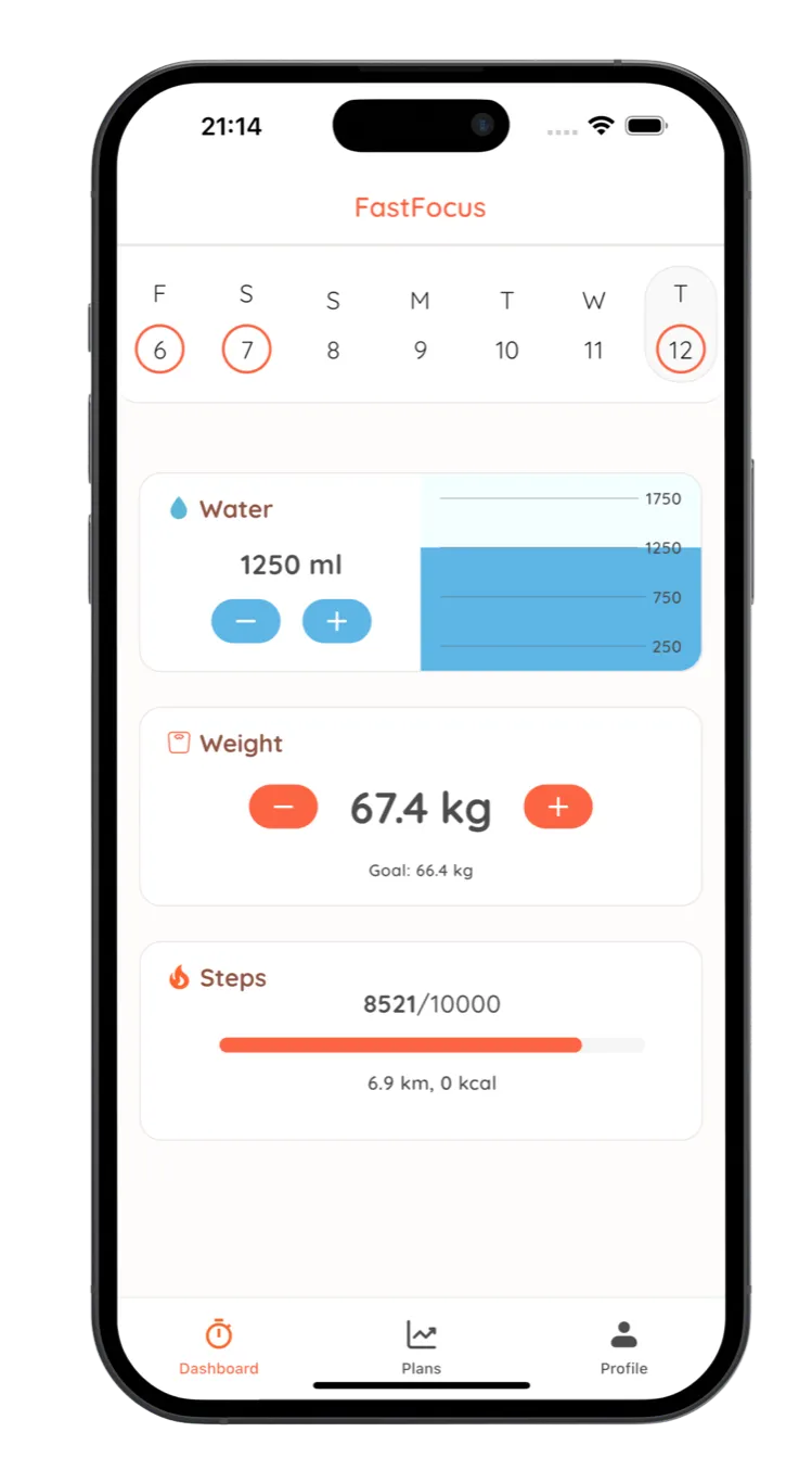 FastFocus fasting protocols selection